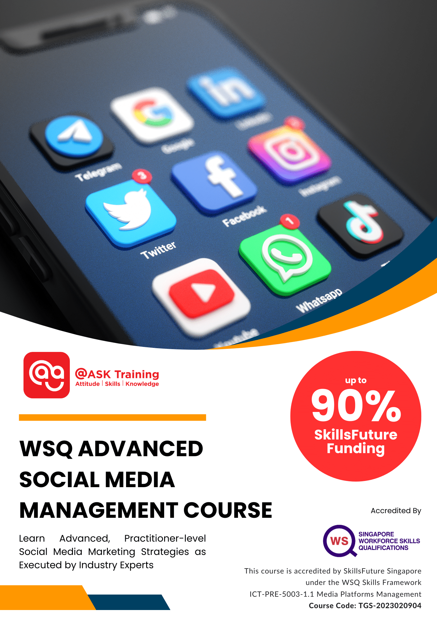 Advanced Social Media Management Course Brochure Cover