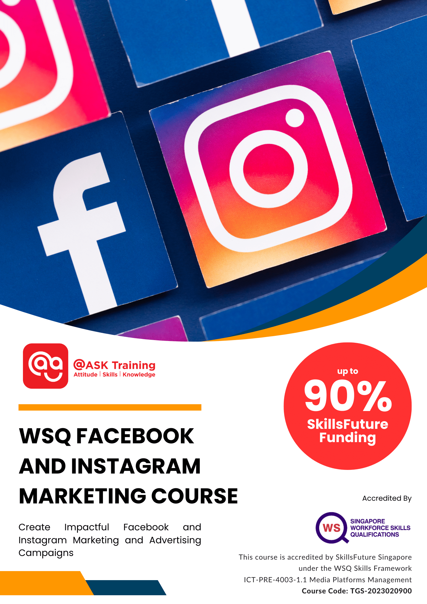 WSQ Facebook and Instagram Marketing Course Brochure Cover