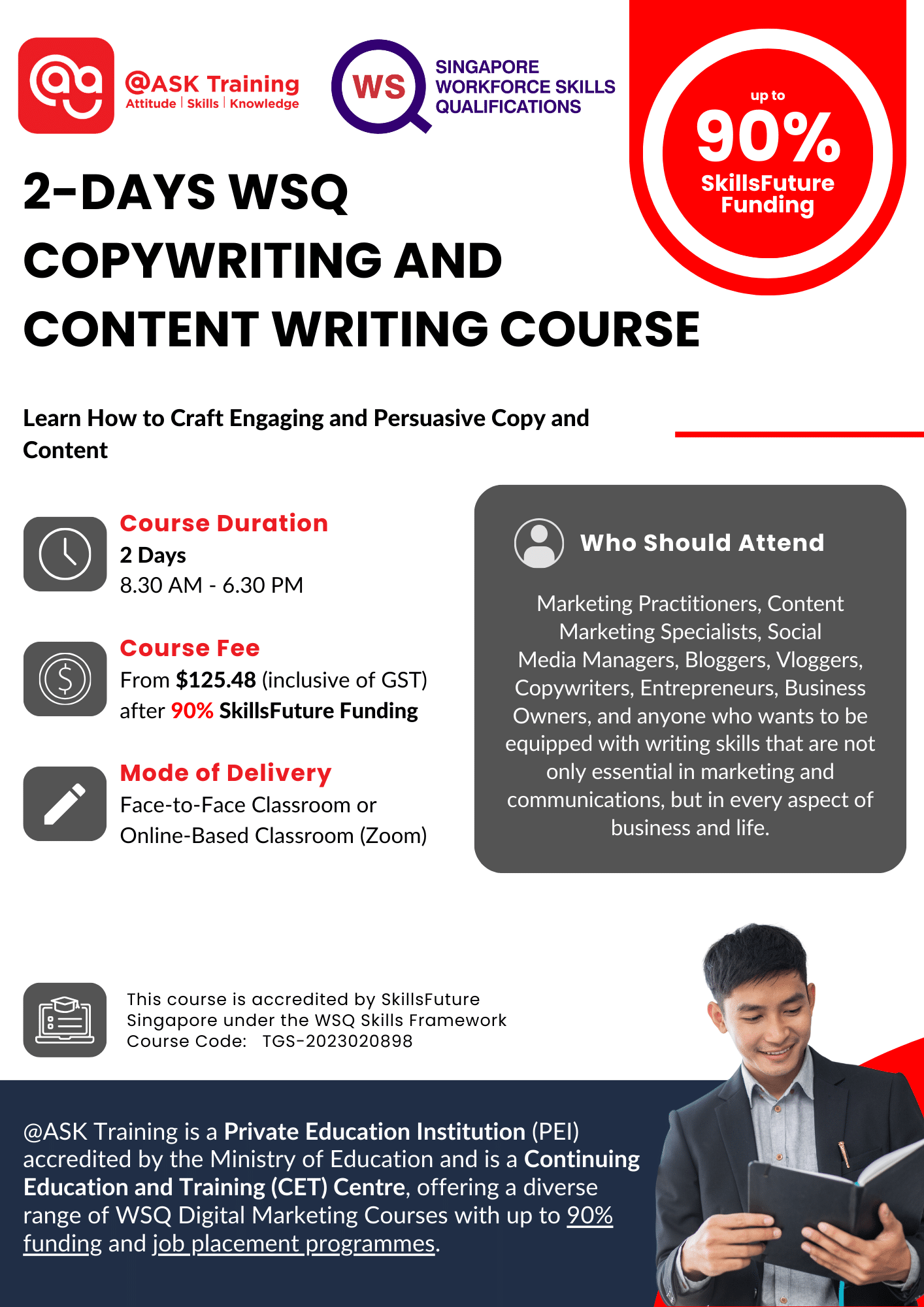 WSQ Copywriting and Content Writing Course Brochure Cover