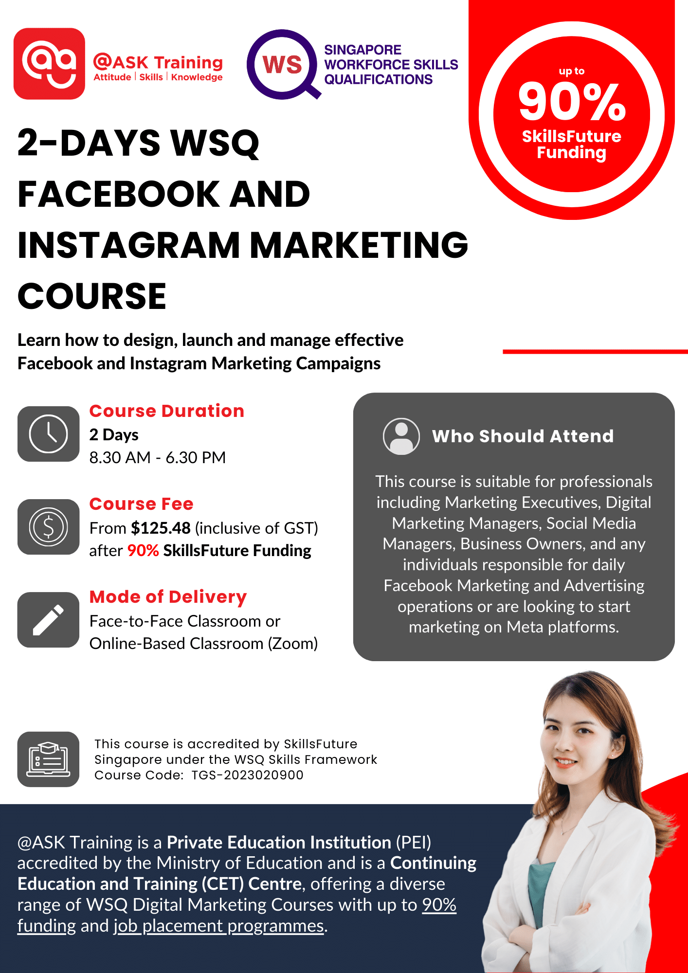 WSQ Facebook and Instagram Marketing Course Brochure Cover