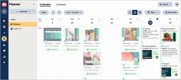 HootSuite Social Media Planner Dashboard