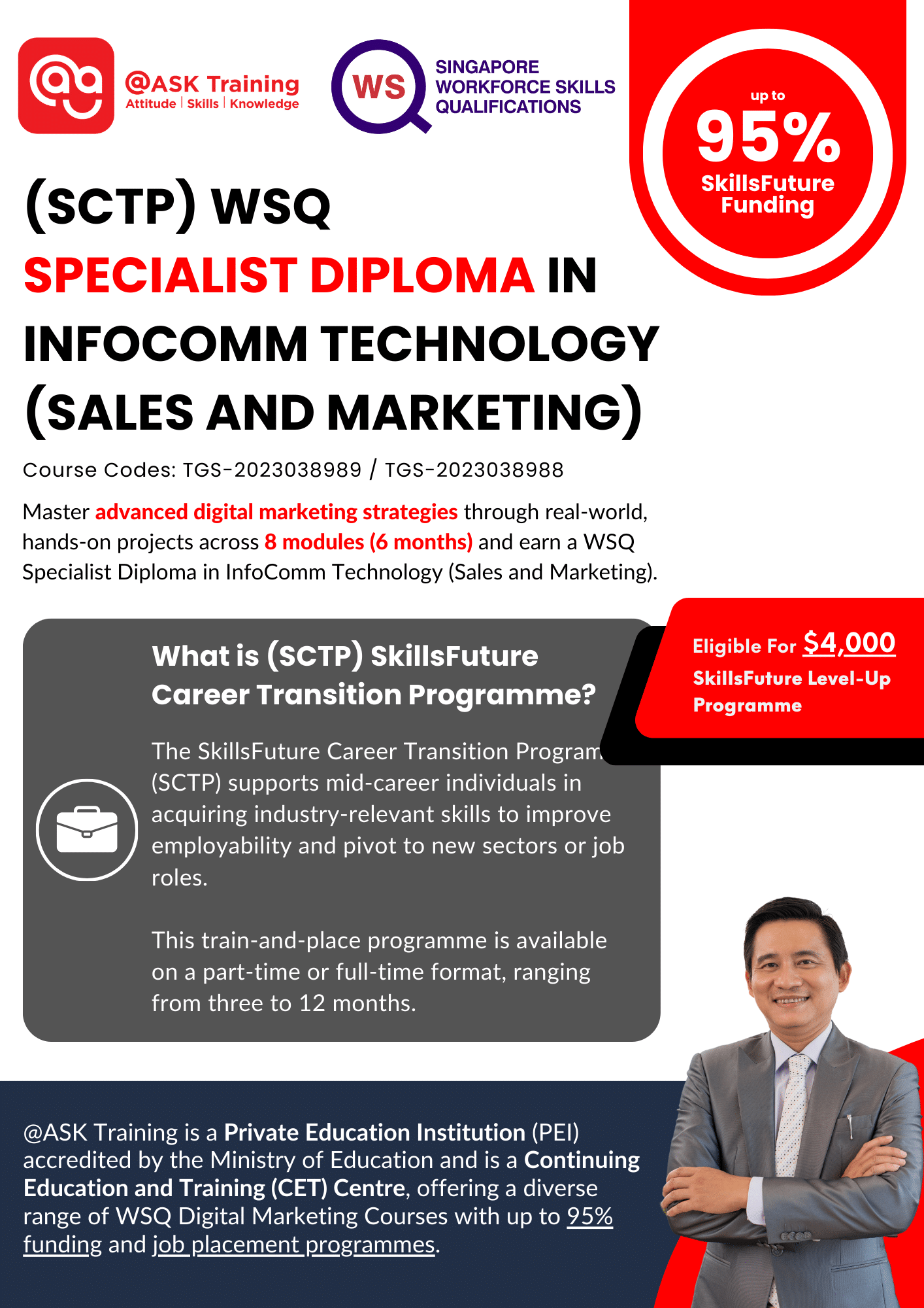 (SCTP) WSQ Specialist Diploma in Infocomm Technology (Sales and Marketing) Course Brochure Cover