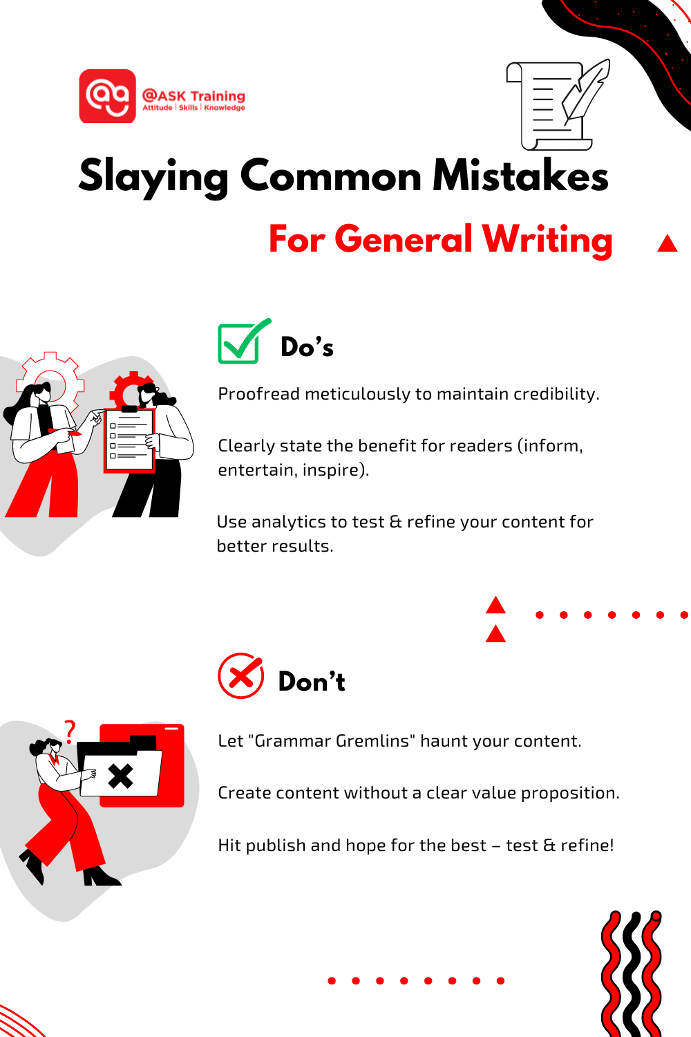 infographic for general writing do's and don'ts