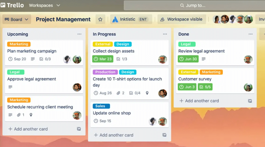 Trello dashboard example