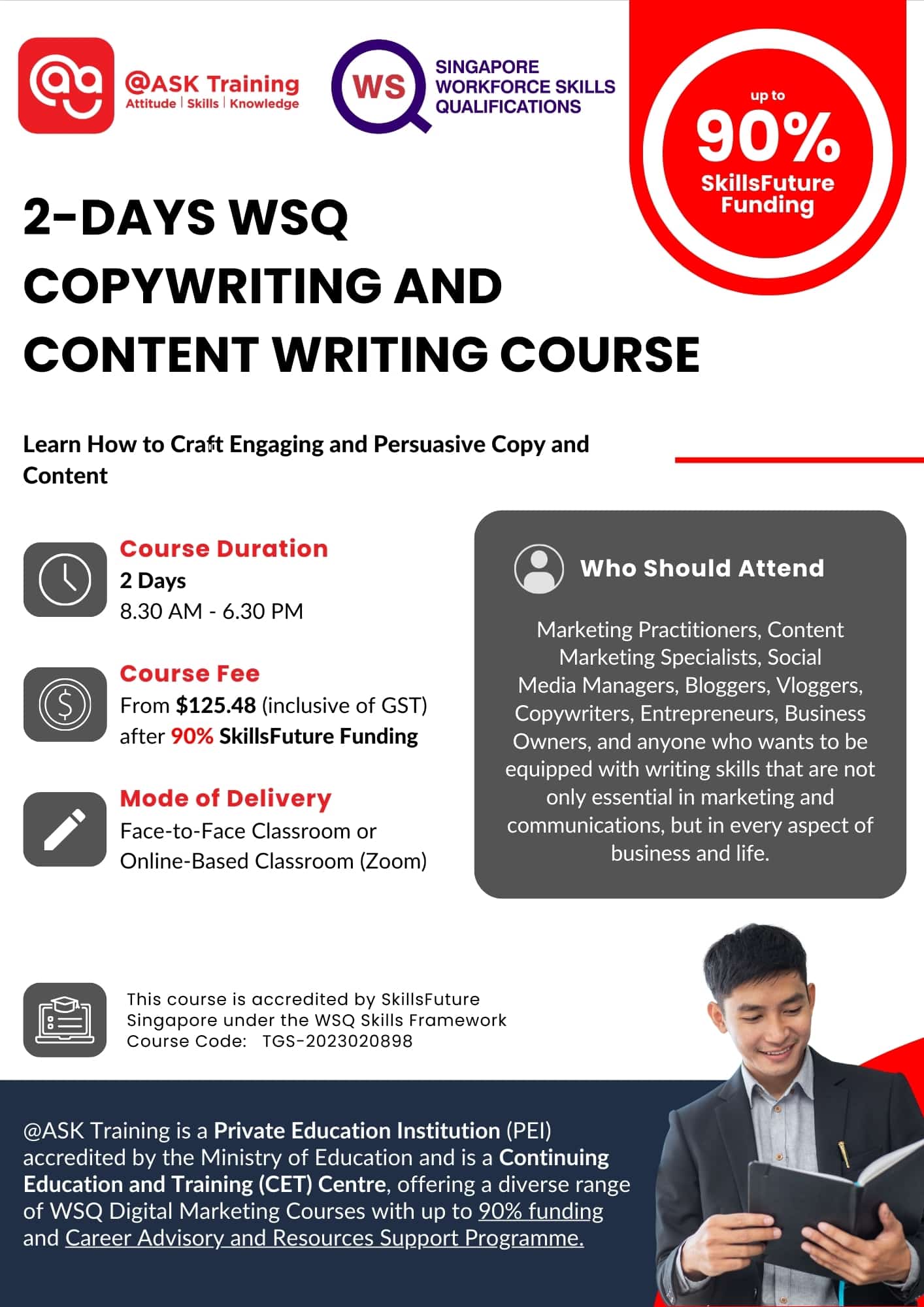 WSQ Copywriting and Content Writing Course Brochure Cover