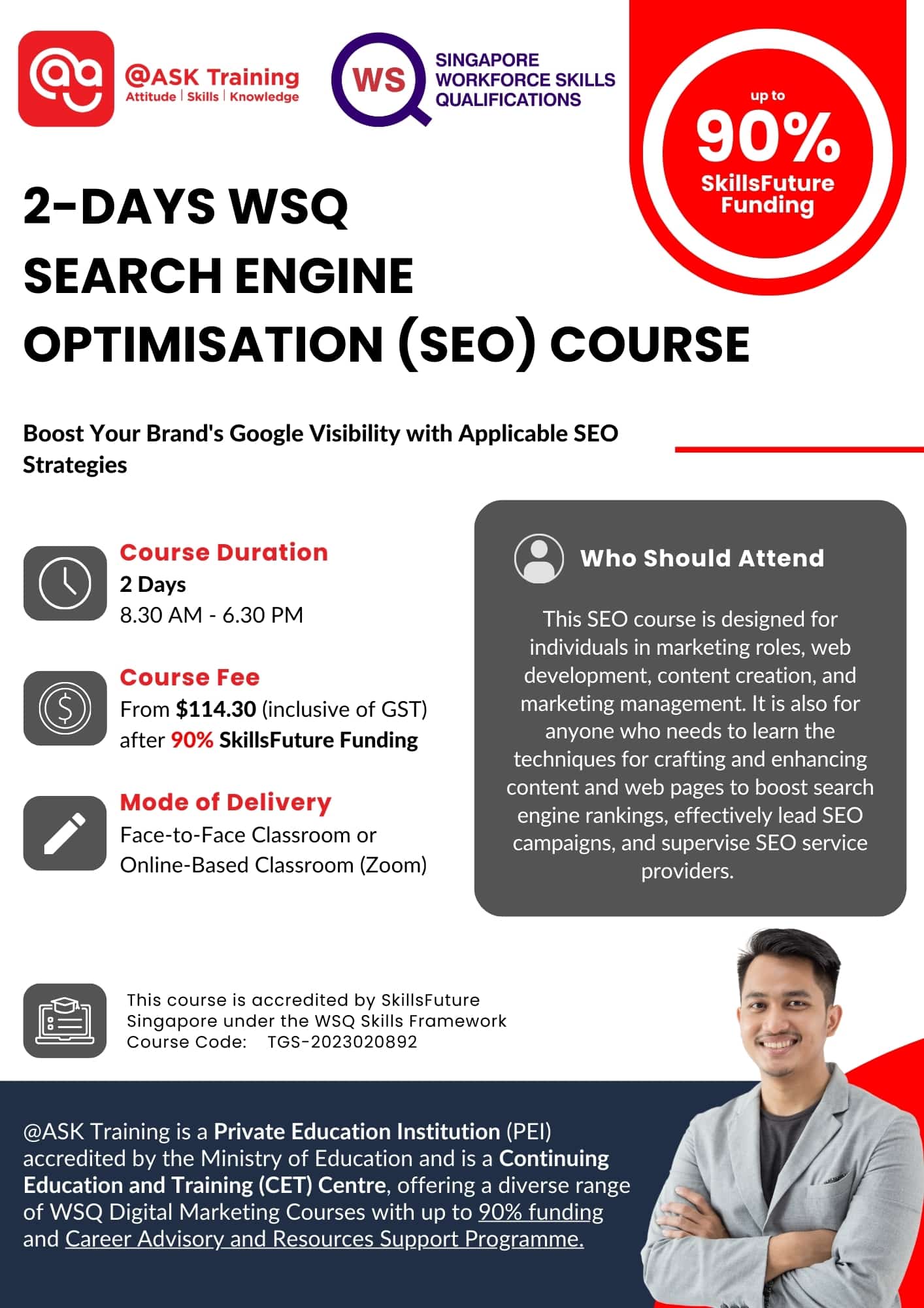 WSQ Search Engine Optimisation (SEO) Course Brochure Cover