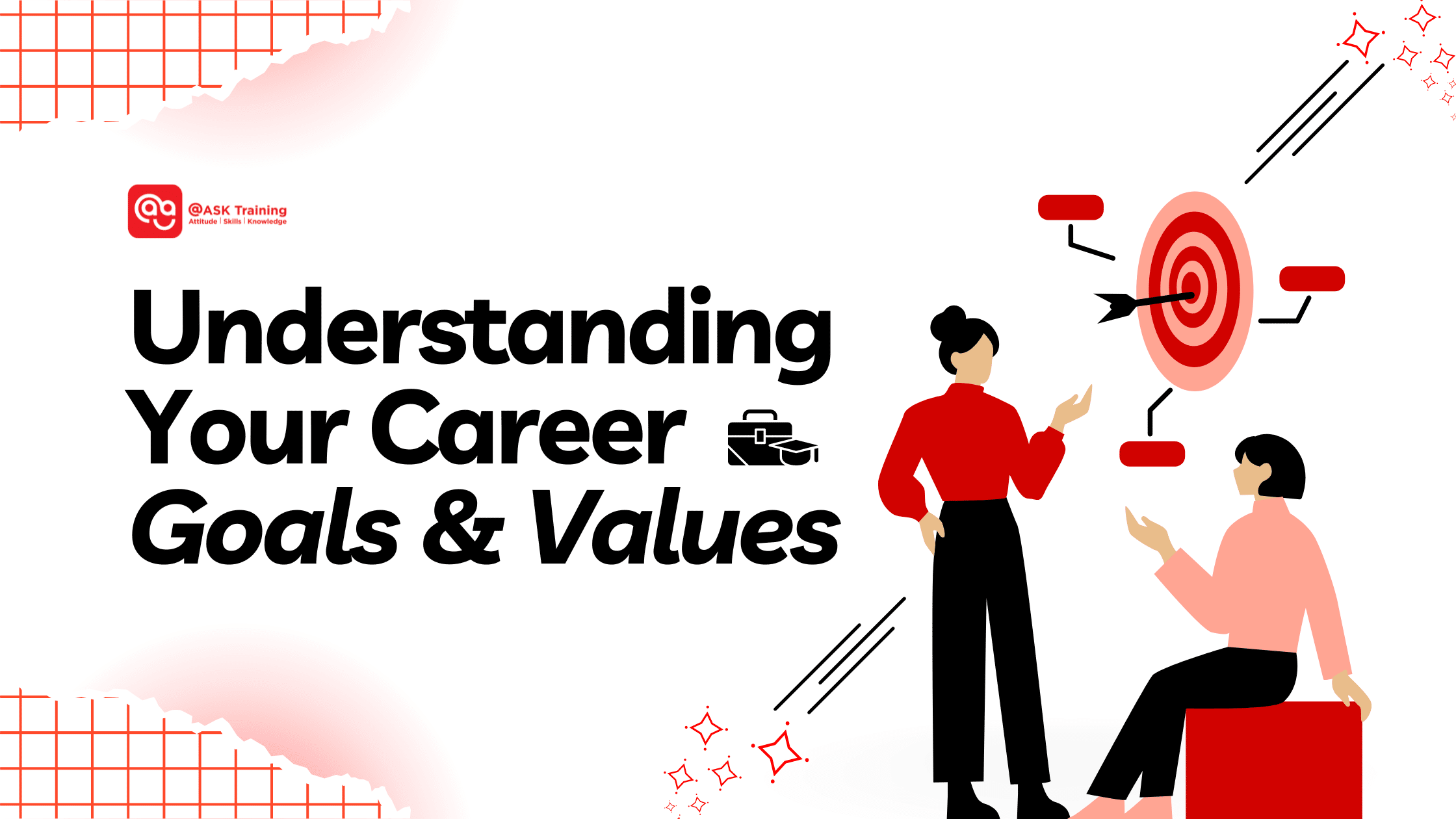 header image of understanding your career goals and values with human elements