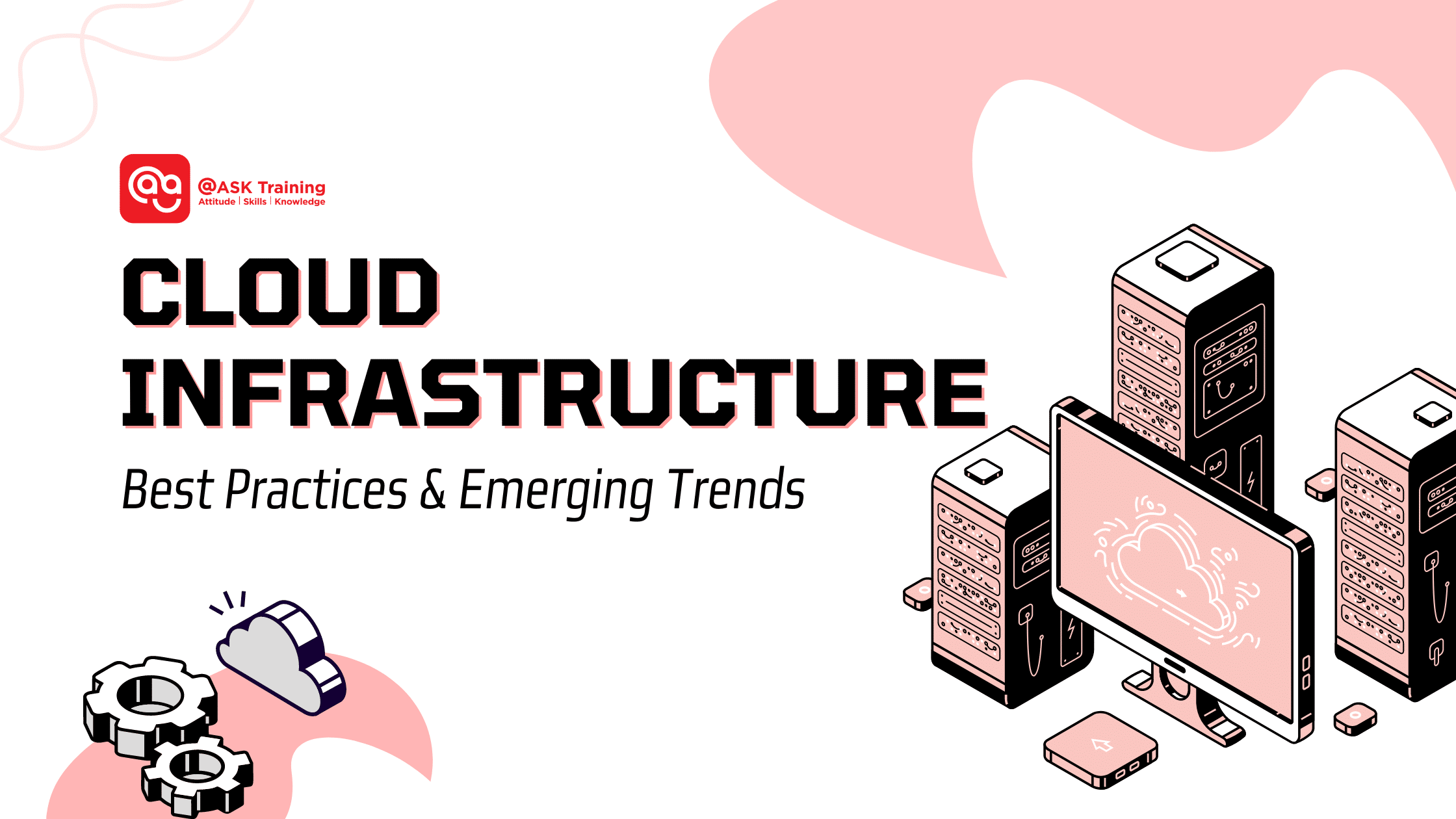 header image cloud infrastructure with cloud server elements 