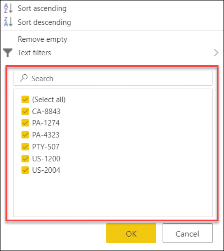 Filtering in Power Query