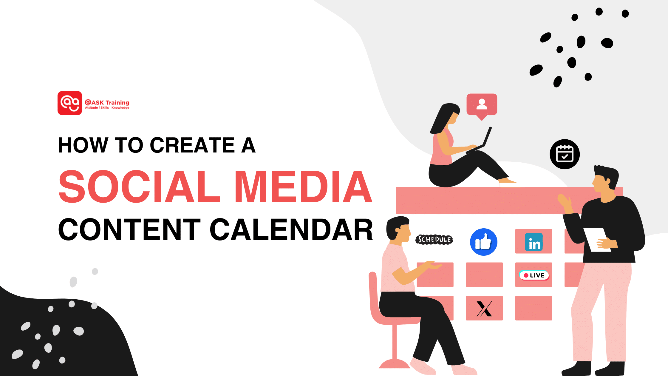 header image with human elements to create a social media content calendar