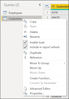 a screenshot of query pane excel desktop