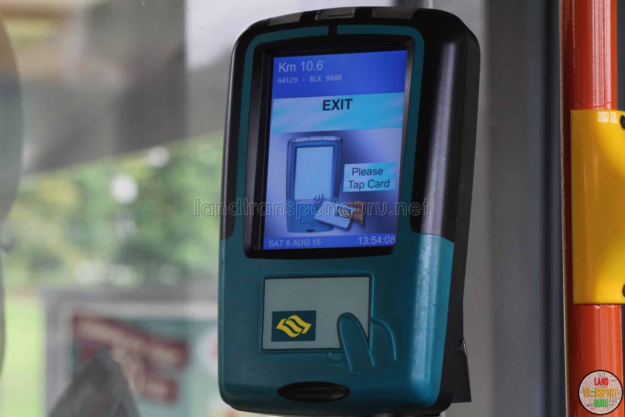 example of ezlink reader on public transport in singapore as example