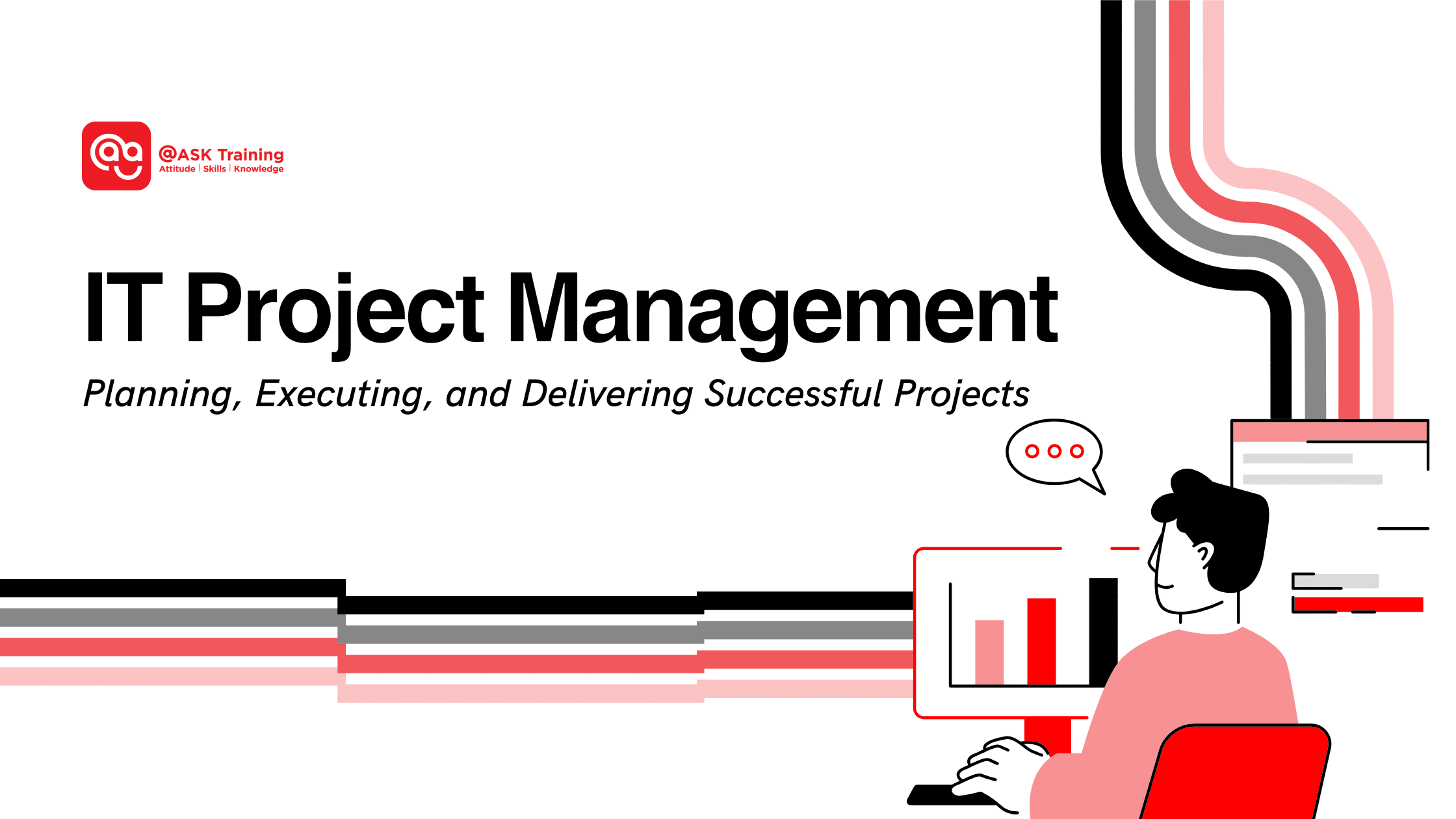 header banner image of IT project management with human and wave elements