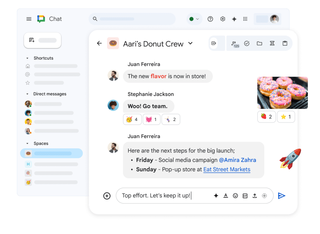 an image of google chat interface