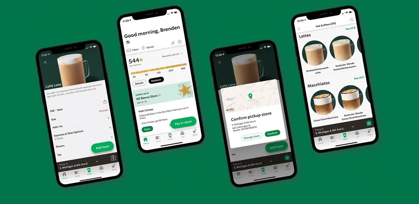 an image sample of starbucks app for project management case study