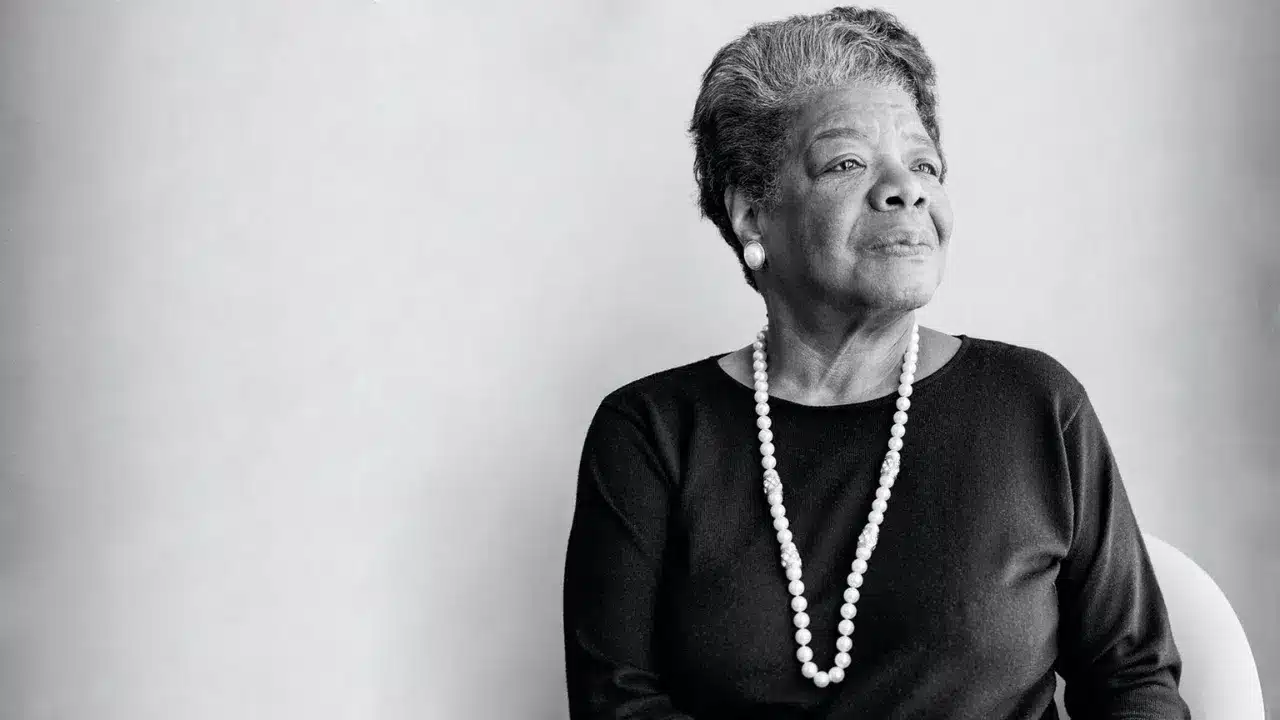 a photo of maya angelou as an example of her public speaking speech
