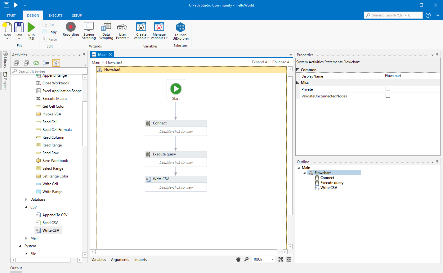 an image example of creating RPA flow for Shopify data