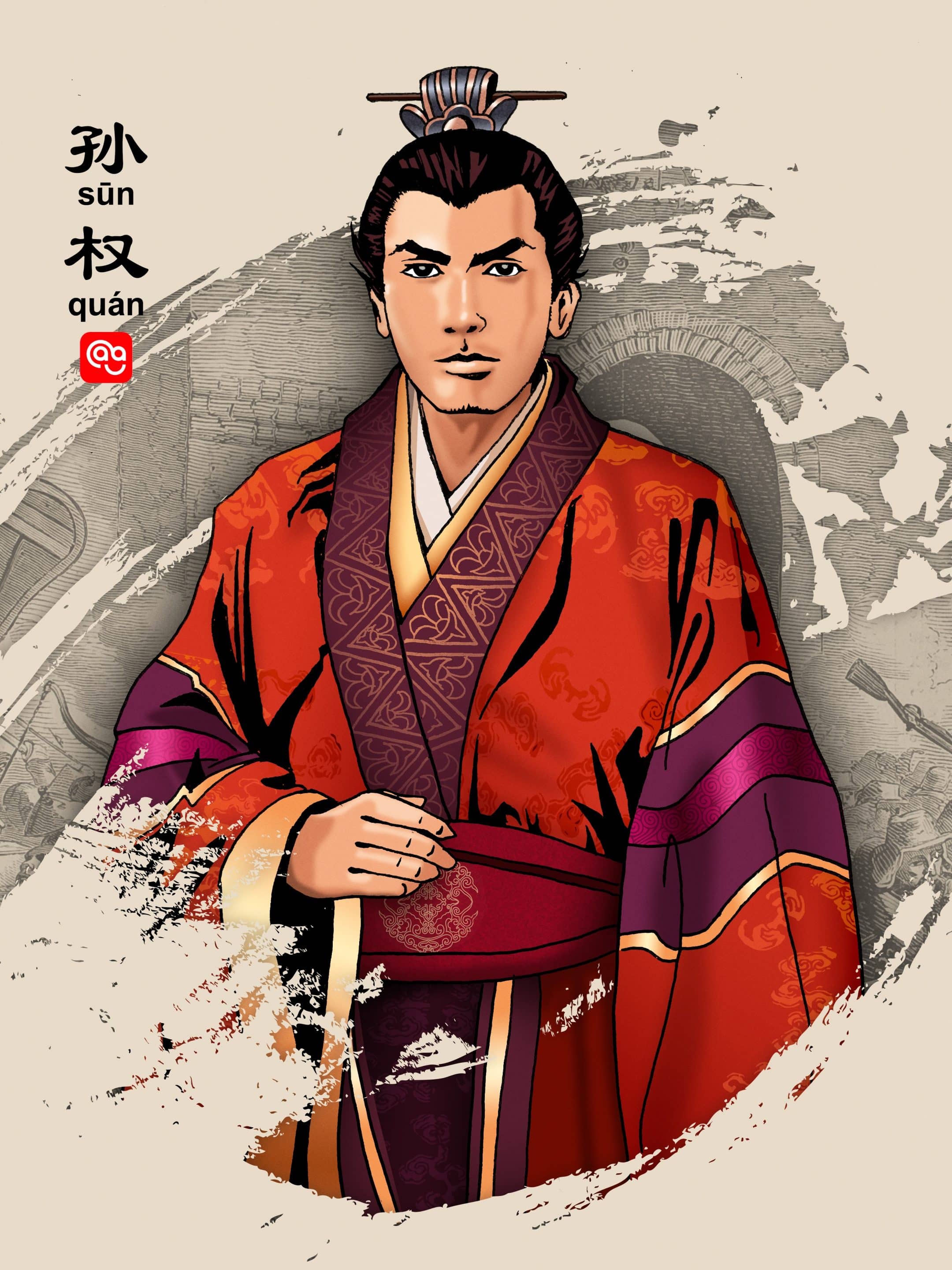 an image of sun quan as one of the leaders in three kingdoms