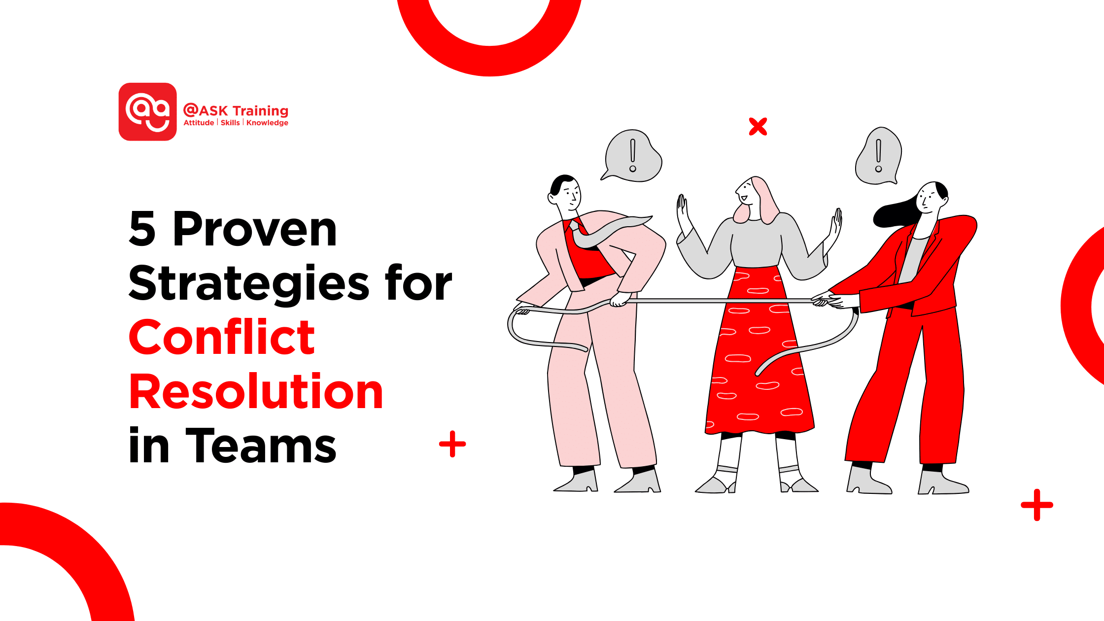 header banner on 5 proven strategies for conflict resolution in teams with human elements