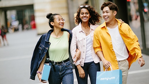 an image of people smiling together with zenyum product as example cloud crm