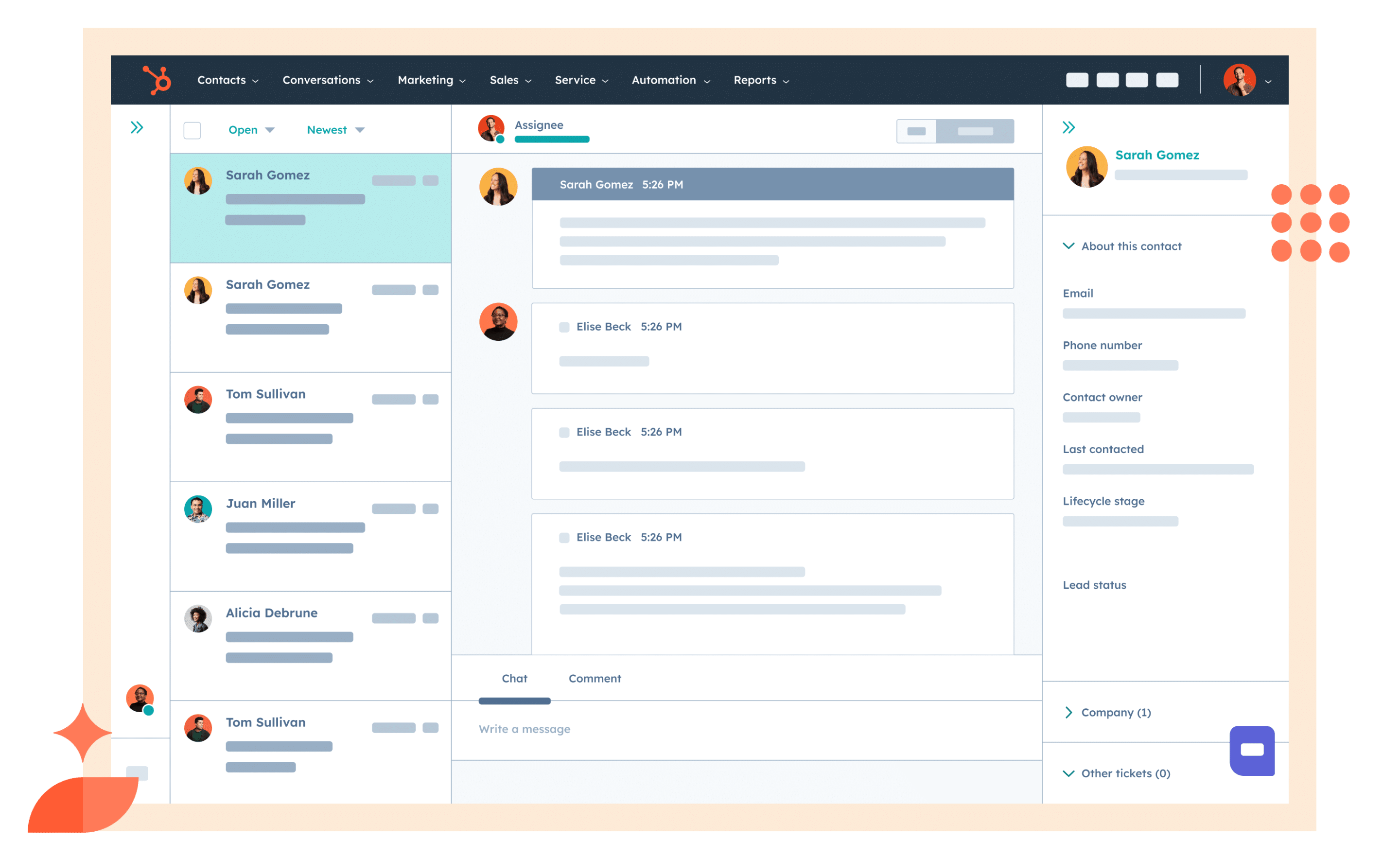 an image of hubspot's customer journey platform interface for crm