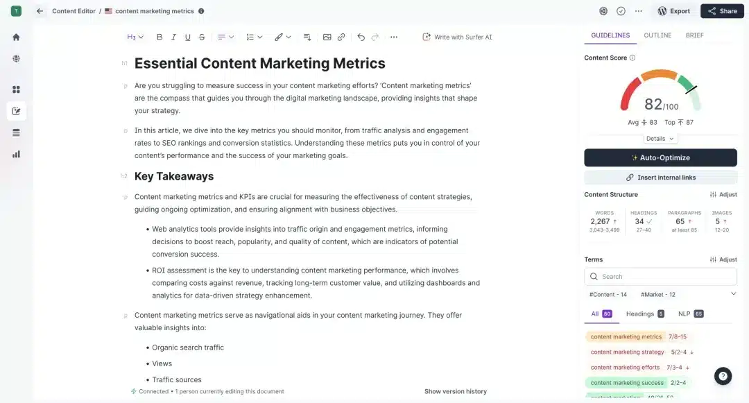 a screenshot of surferseo content personalisation for semantic seo