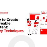 a header banner on how to create shareable content six key techniques with human elements