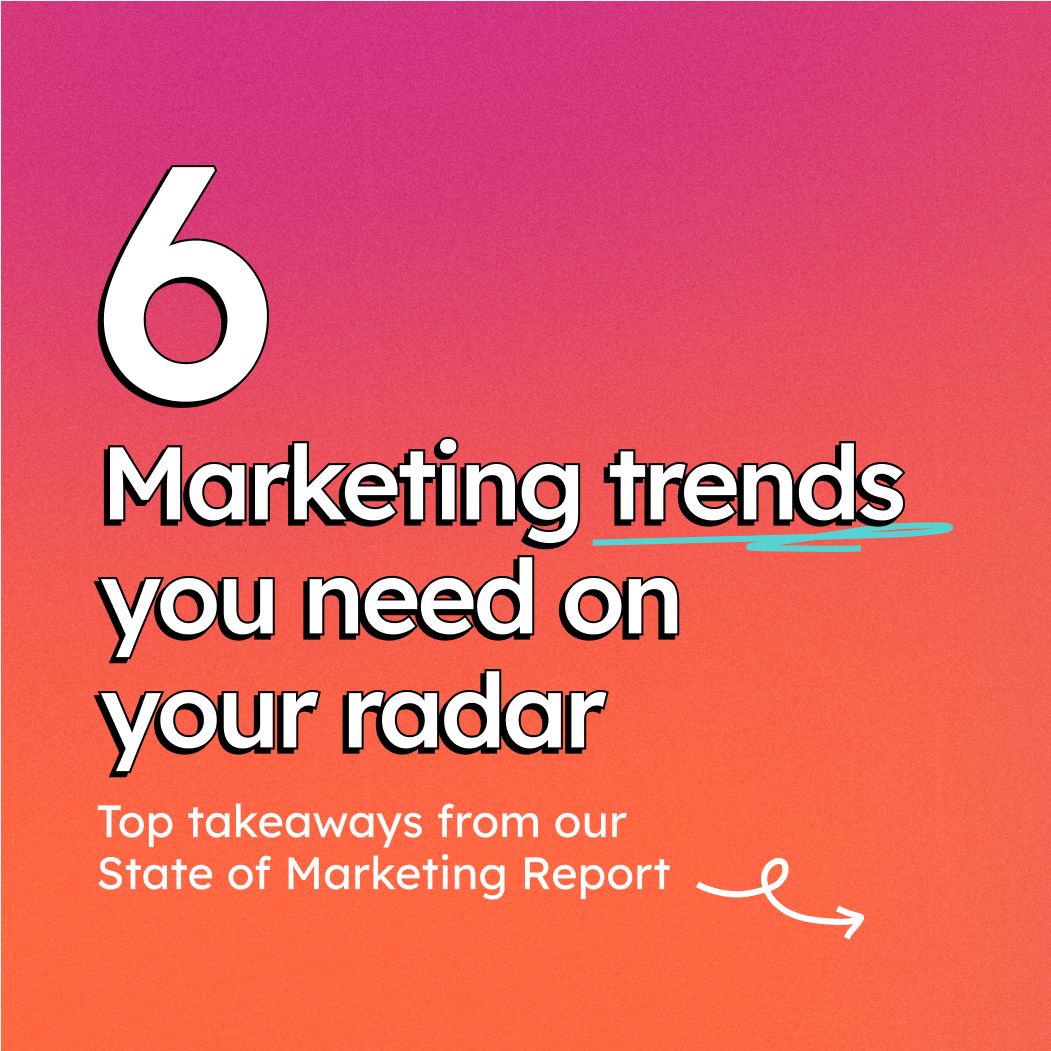 a visual with text 6 marketing trends you need on your radar visual as shareable content