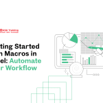 header banner for getting start with macros in excel with elements