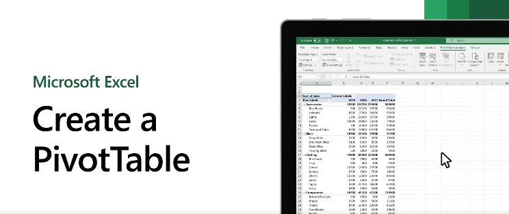 Excel pivot table creation tutorial screenshot