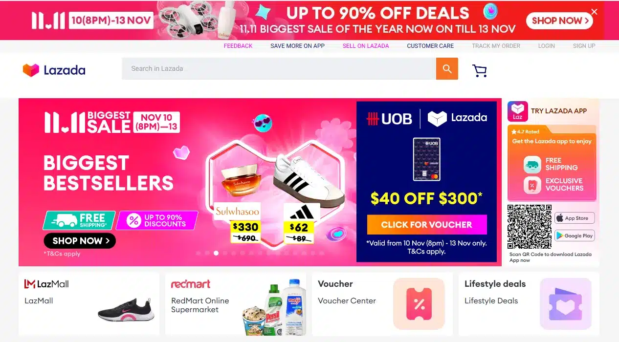 Lazada Singapore digital marketing campaign banner uploaded in September 2025