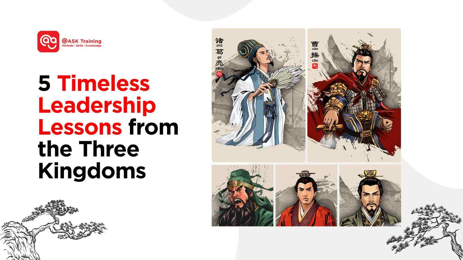 header banner of the three kingdoms leadership with related human images
