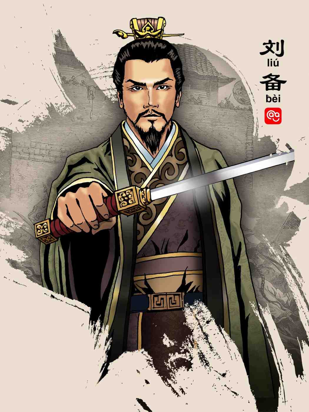 Portrait of Liu Bei, the virtuous and compassionate leader of the Three Kingdoms