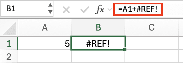 Excel REF error after formula example