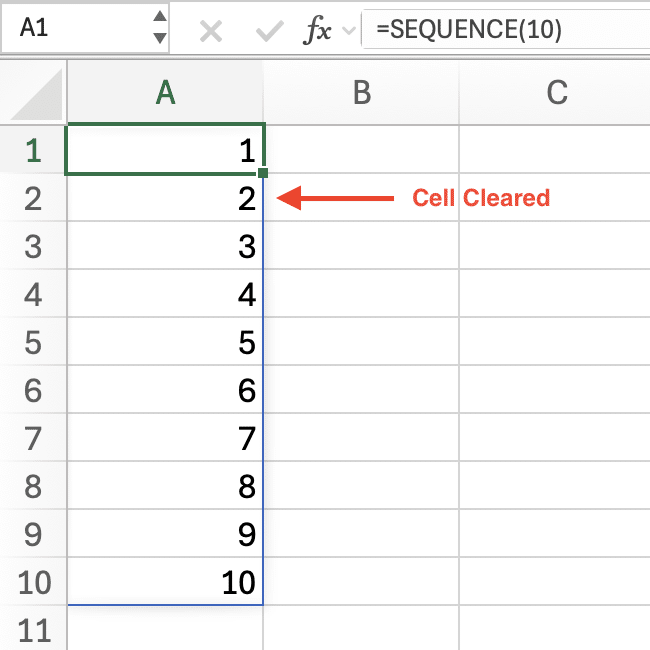 Example of SPILL error fix in Excel
