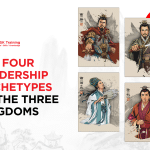 images of the four types of leadership in the three kingdoms with oriental elements