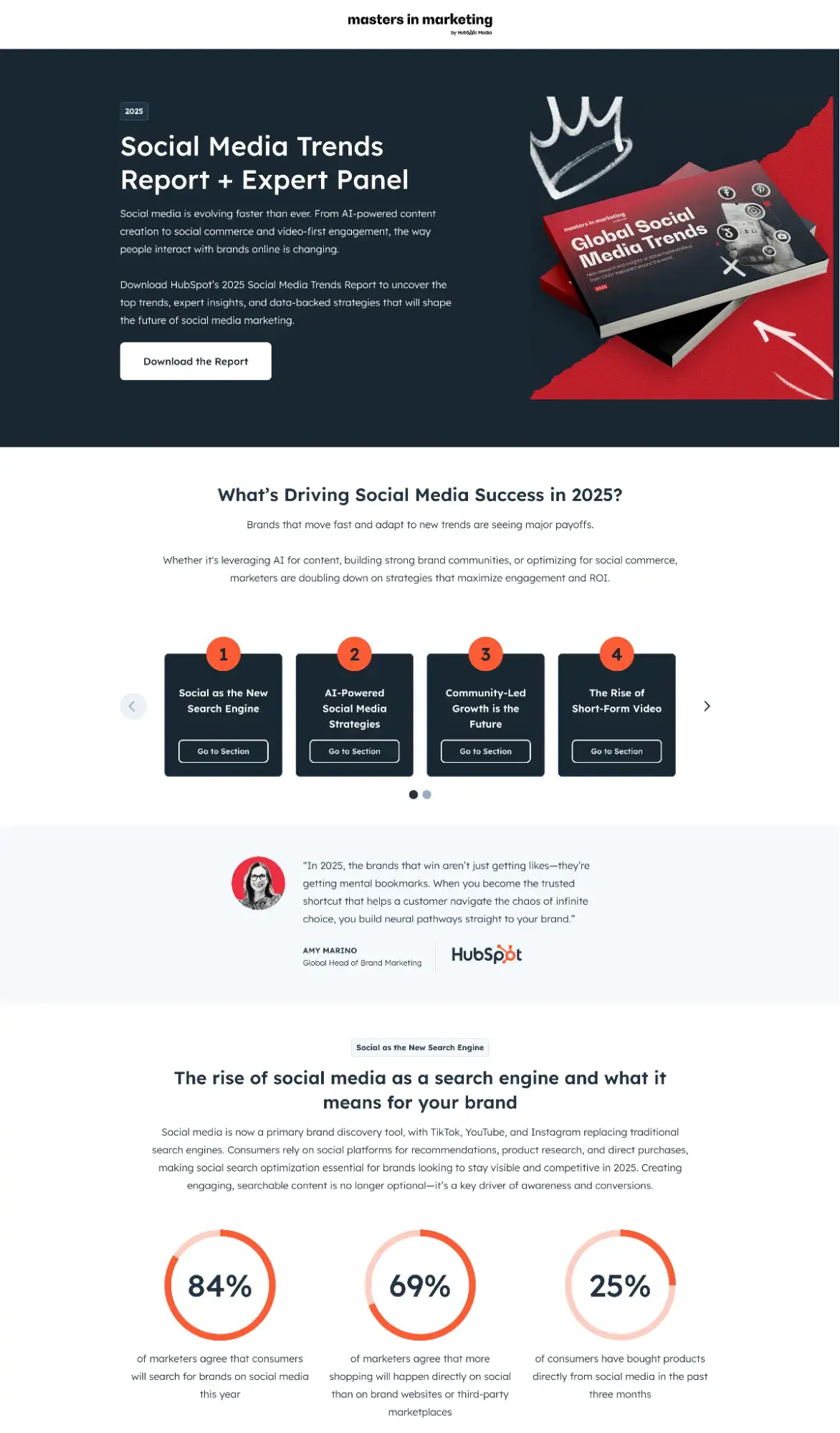 Example of landing page design layout