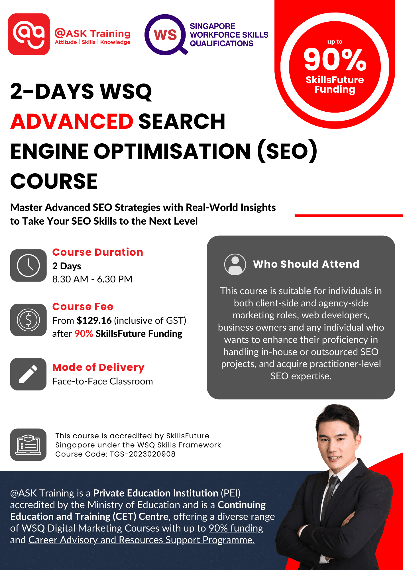 WSQ Advanced Search Engine Optimisation Course Brochure Cover