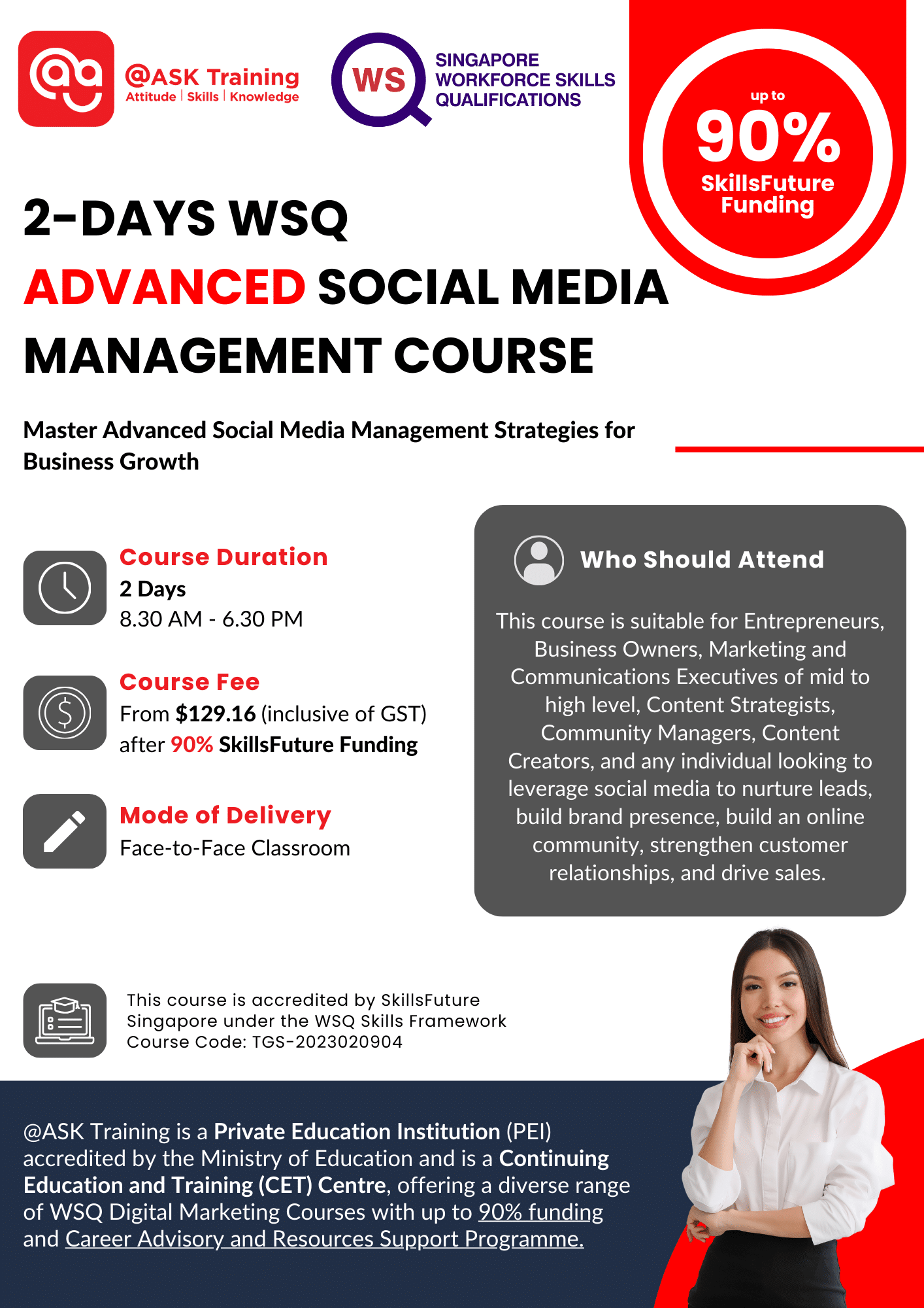 Advanced Social Media Management Course Brochure Cover