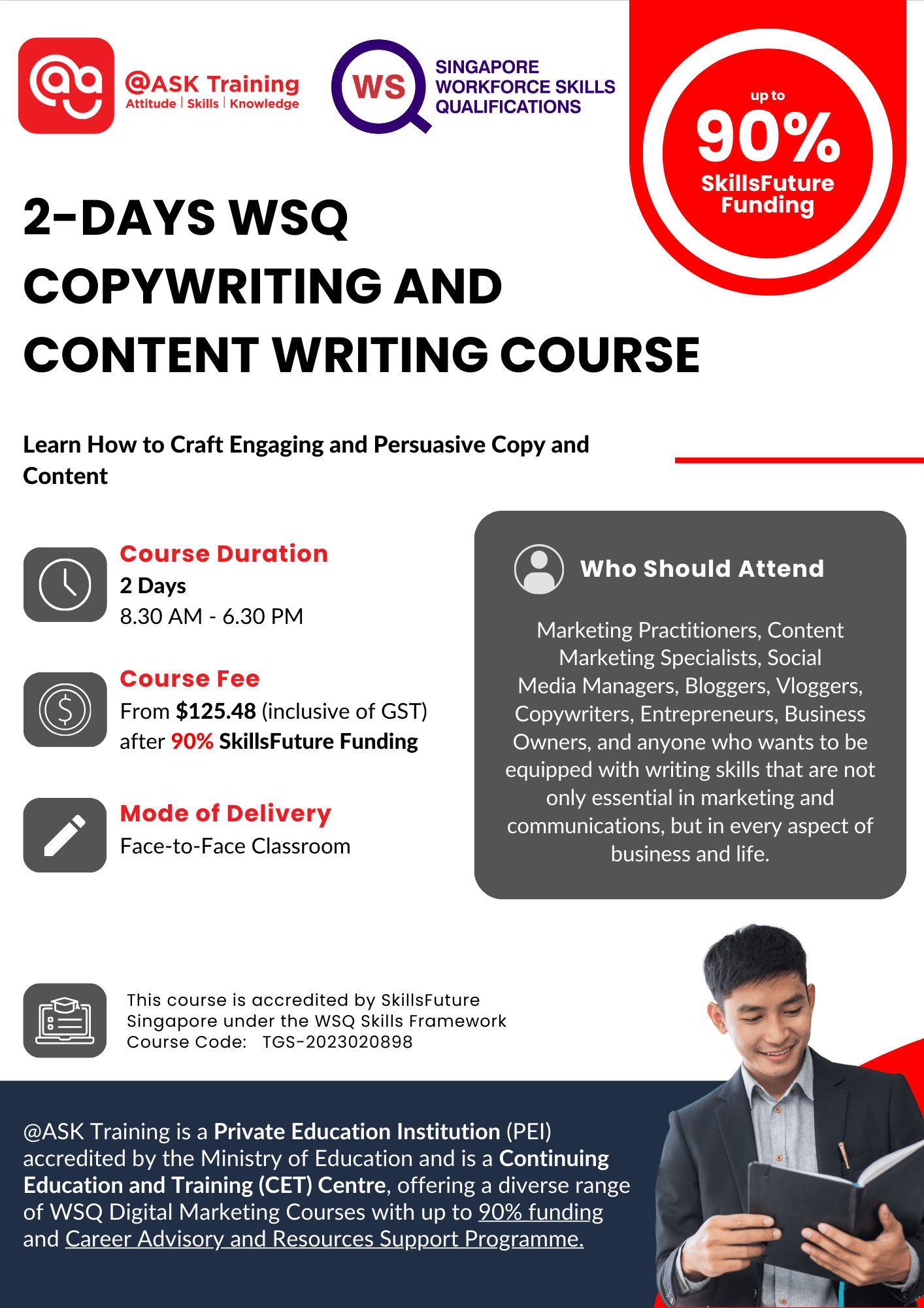 WSQ Copywriting and Content Writing Course Brochure Cover