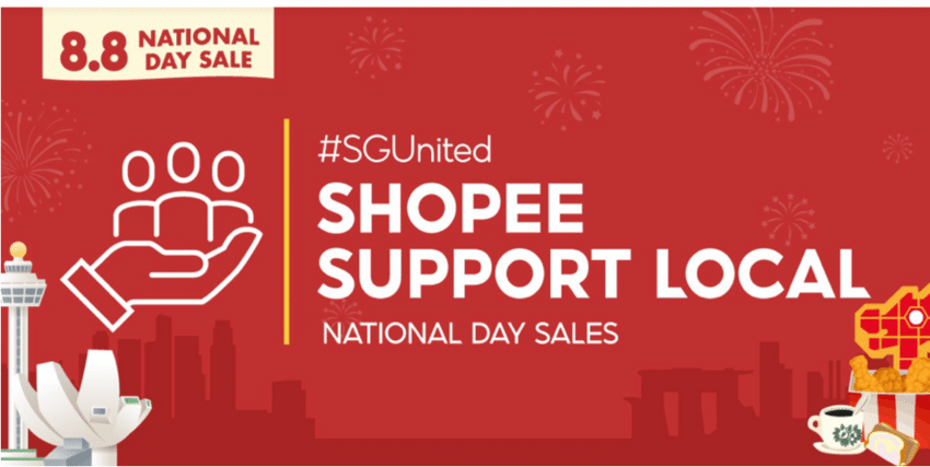 a website banner of shopee singapore promoting local movement