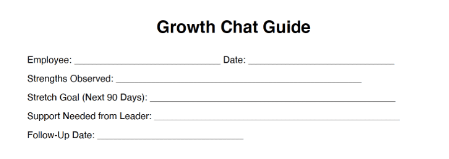 an image template of growth chat guide for transformational leadership