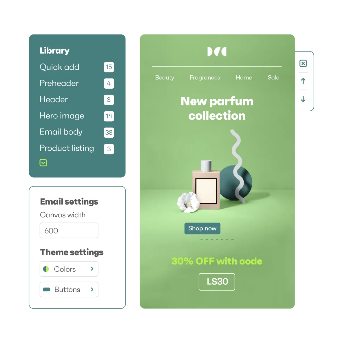 Omnisend email template for e-commerce marketing