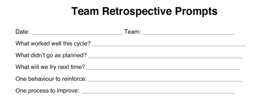 an image template of team retrospective prompts for transformational leadership