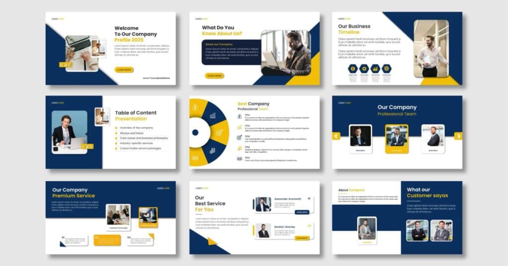 Presentation layout template example slide thumbnails