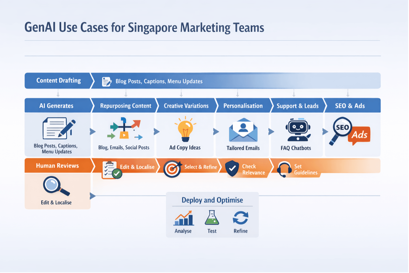 GenAI use cases in Singapore marketing infographic