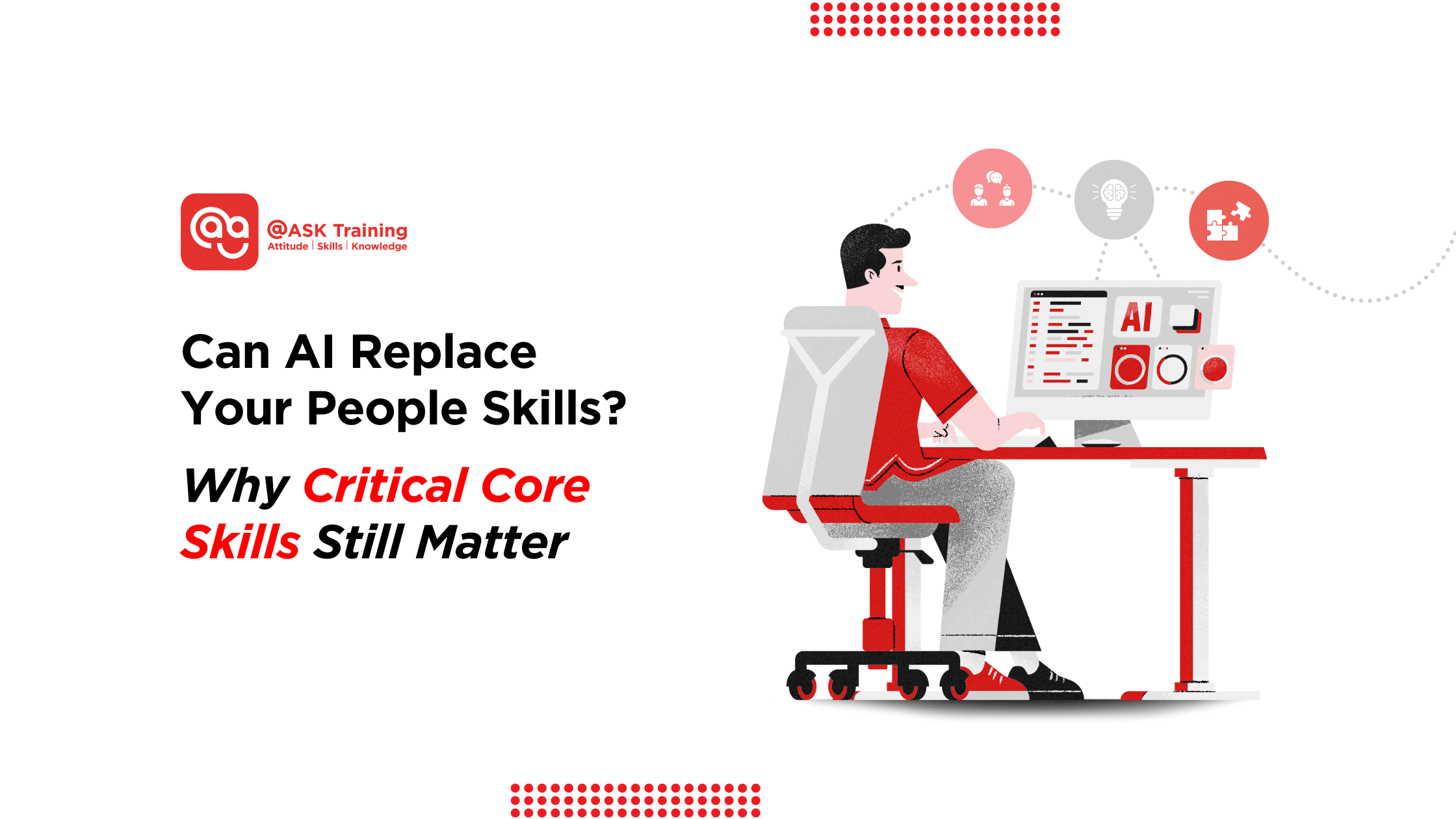 Person using AI at computer illustration