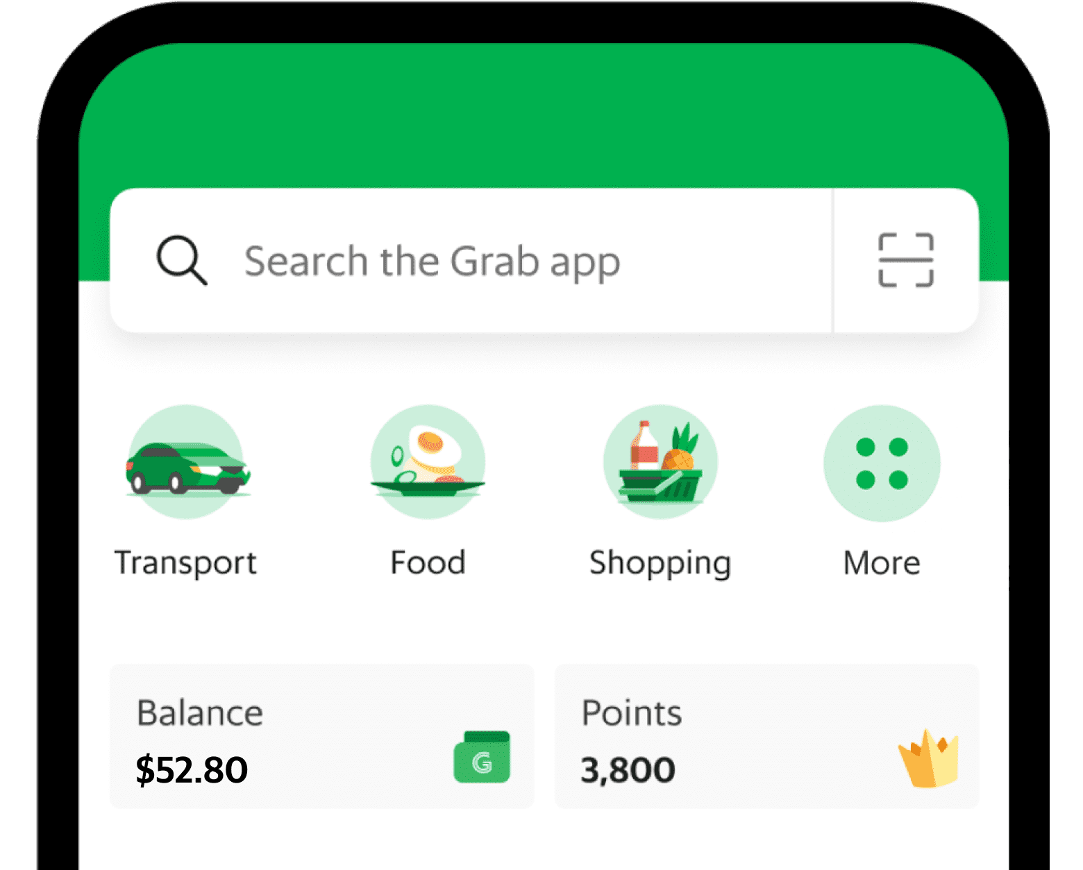 Grab app interface icons