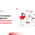 header banner for content creation for beginners with human elements and icons