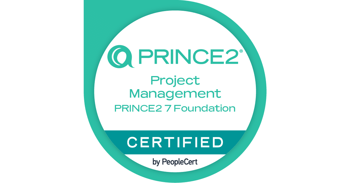 PRINCE2 Project Management Foundation certification badge